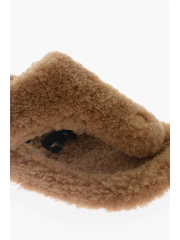 Shearling Detail Flip-Flops