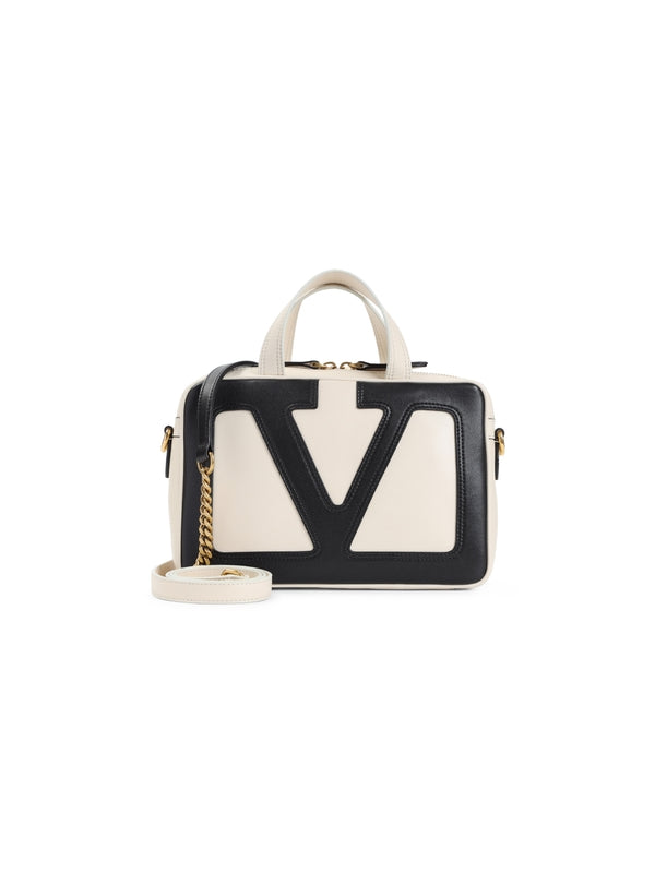 Viva Superstar V Logo Leather Tote Bag