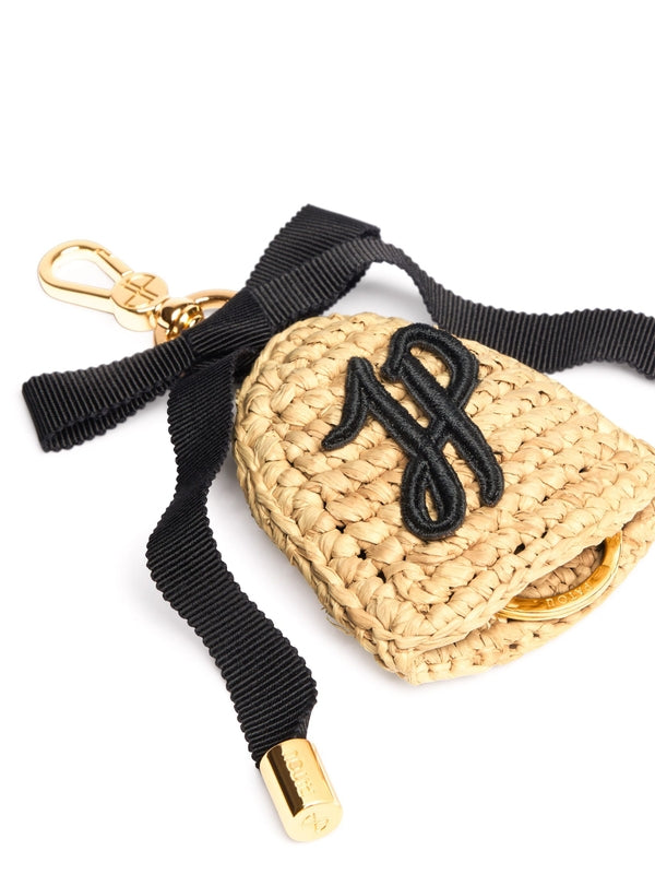 Jp Logo Patch Raffia Bell Keychain