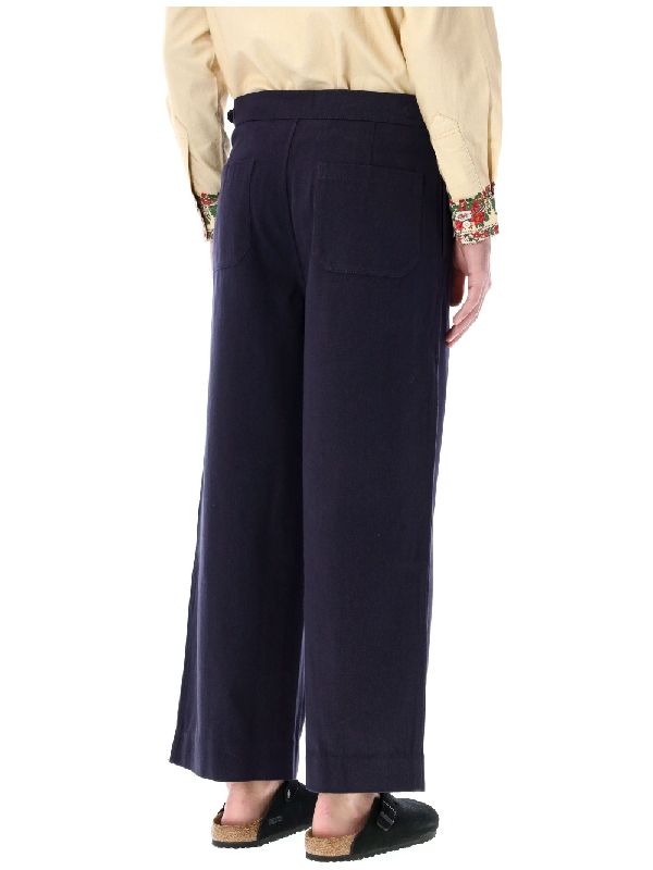 BODE - Pin Tuck Wide Cotton Trousers - Jente