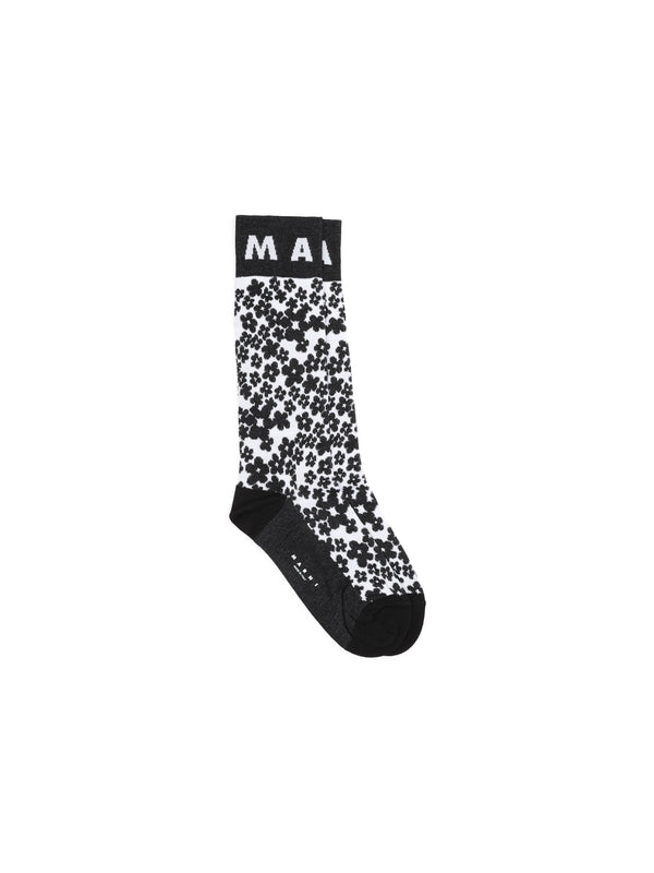 Logo Flower Pattern Socks