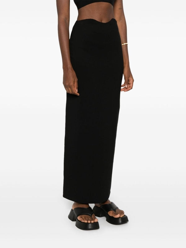 Black Cutout Long Skirt