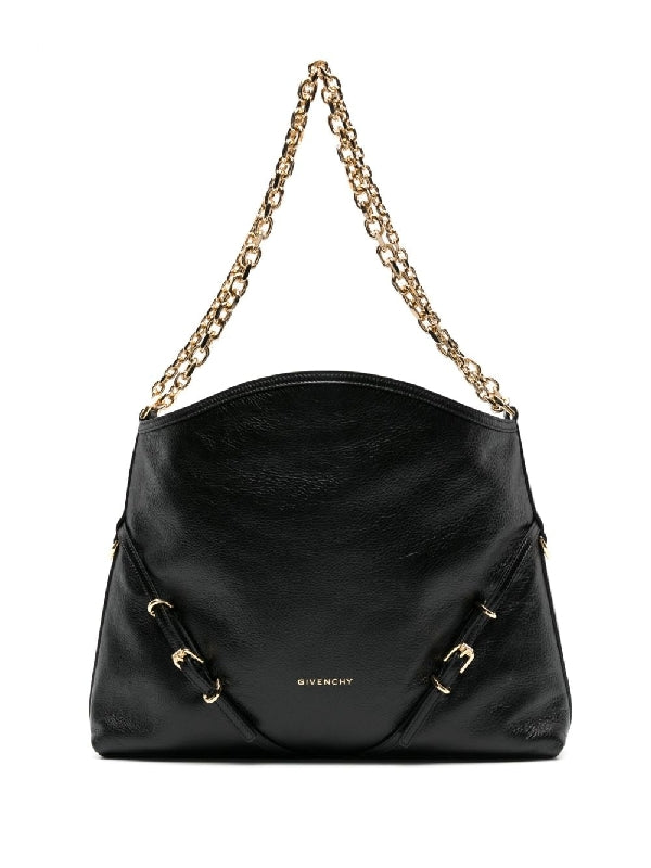 Voyou Chain Leather Medium Shoulder Bag