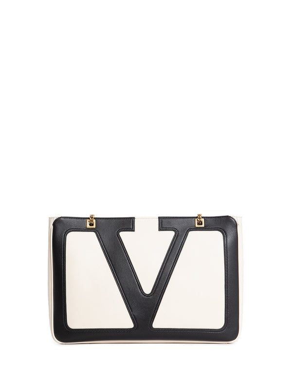 Viva Superstar V Logo Leather Medium Shoulder Bag