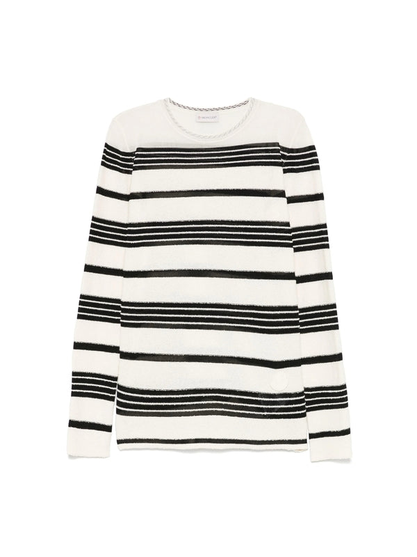 Stripe Detail Cotton Blend Long Sleeve
