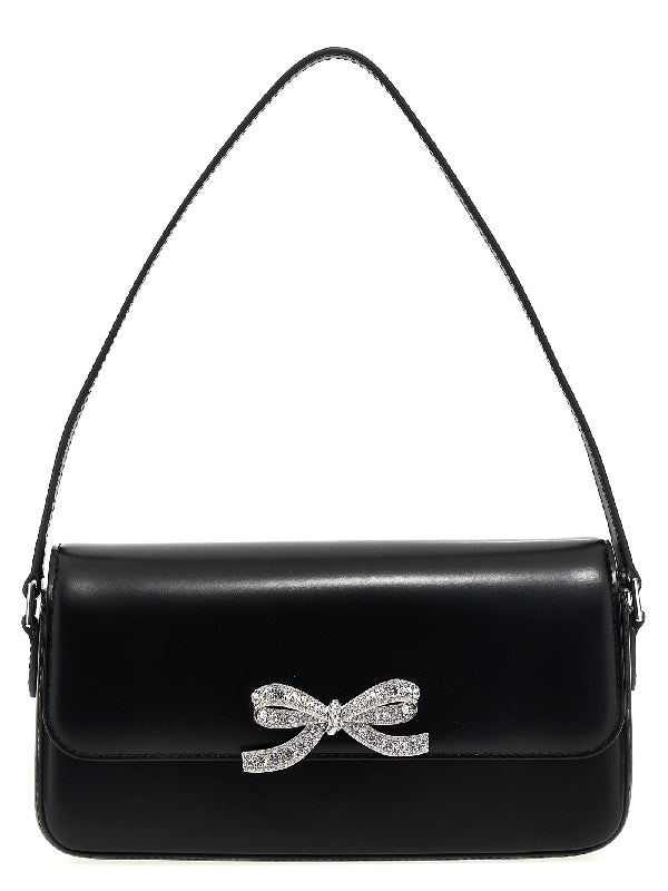 Bow Decor Leather Shoulder Bag