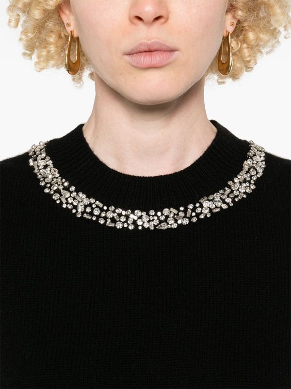 ジュエル装飾ウールノースリーブ
ニット