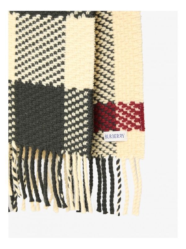 Check Fringe Wool Muffler