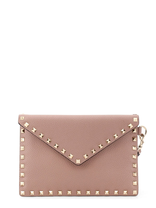 Rockstud Leather Clutch Bag