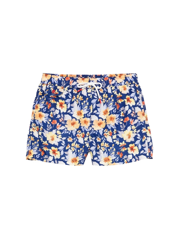 Drawstring Allover Printing Swim Shorts