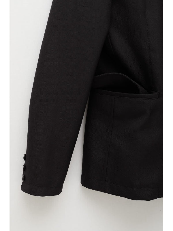 Wool Blend Single Breasted Jacket