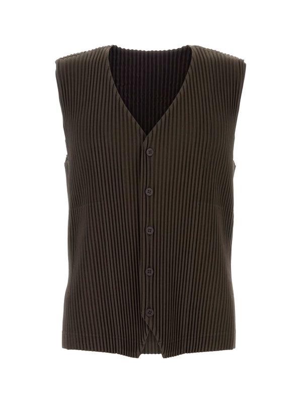 Homme Plisse Issey Miyake Brown Vests