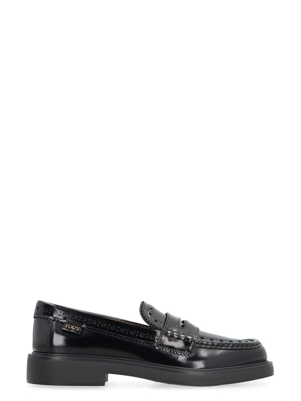 Black Leather Penny Loafers