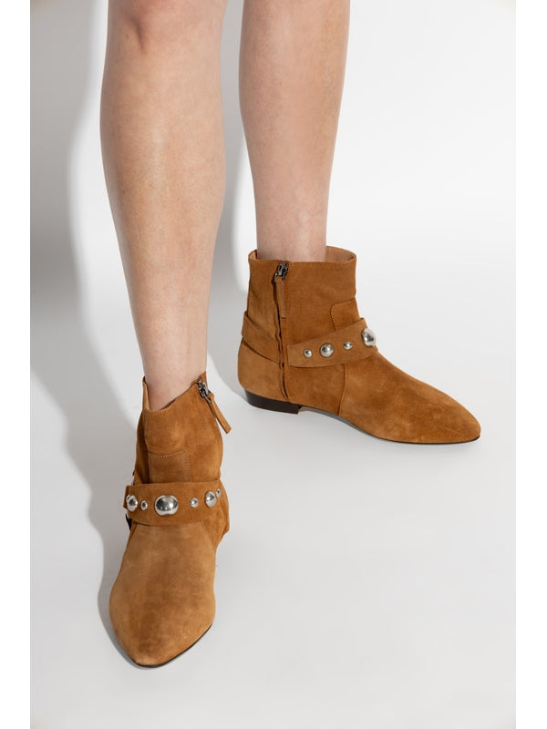 Siago Buckle Suede Ankle Boots