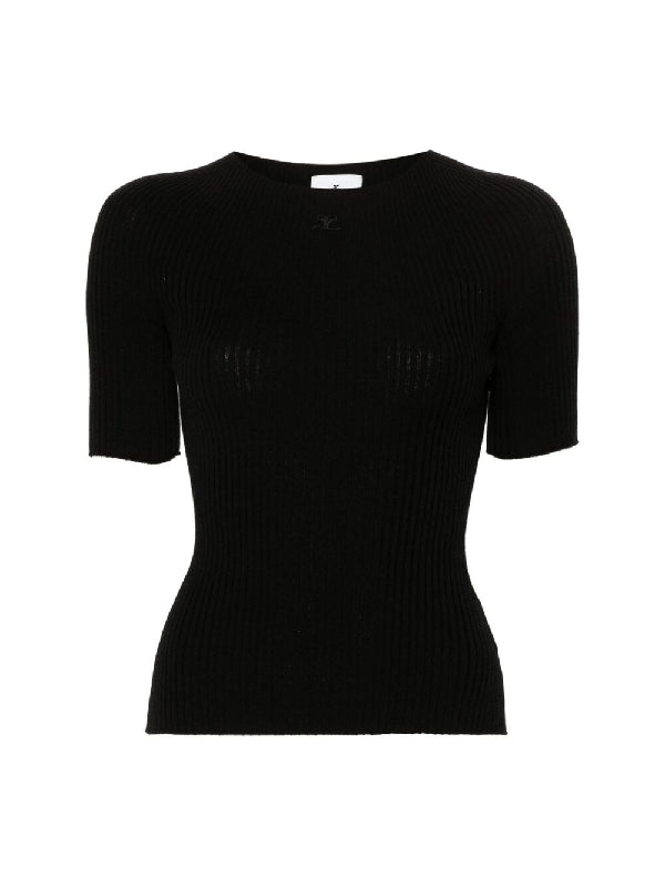 Logo Patch Short-Sleeve Knit