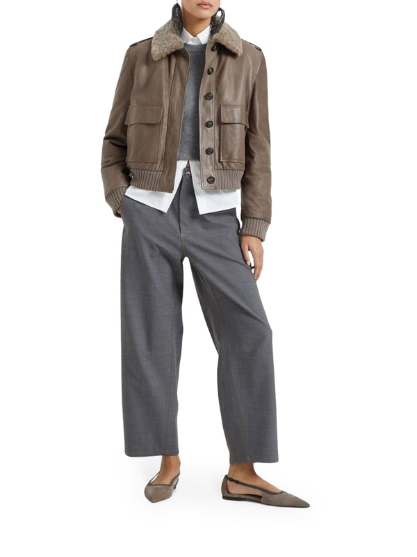 Wool Blend Wide Pants