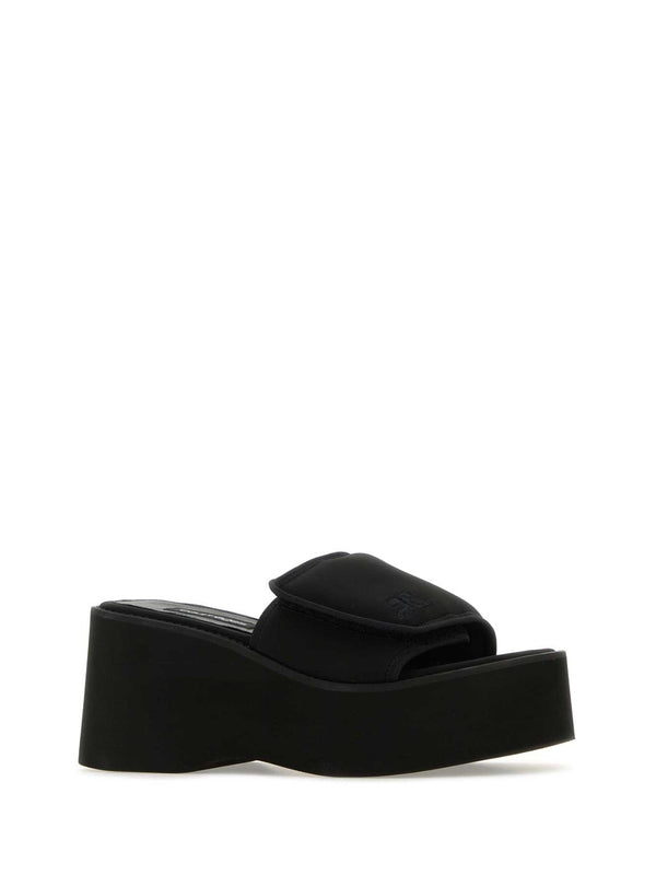 Logo Padded Strap Platform Slides