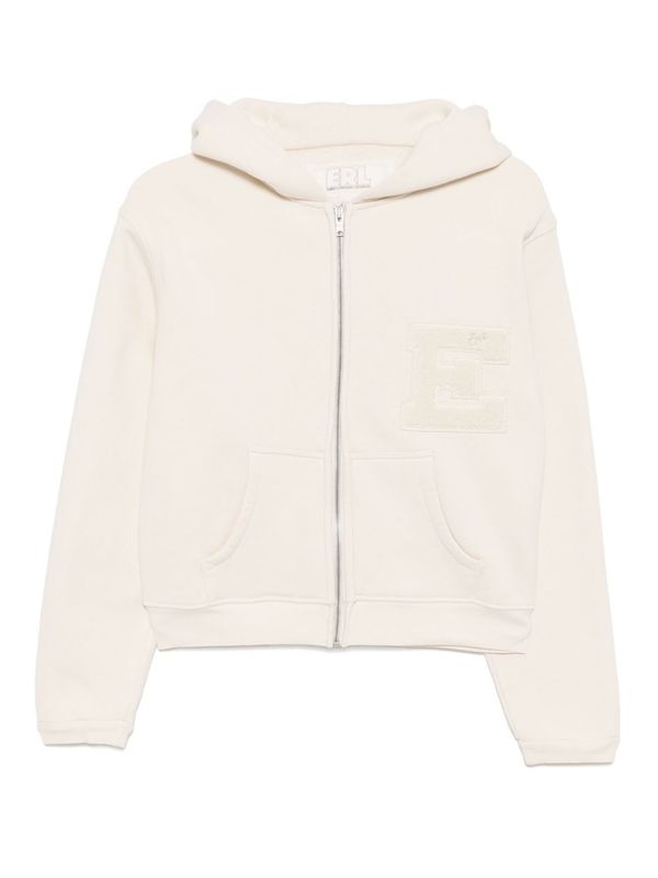 Applique Patch Crop Cotton Hood Zip Up