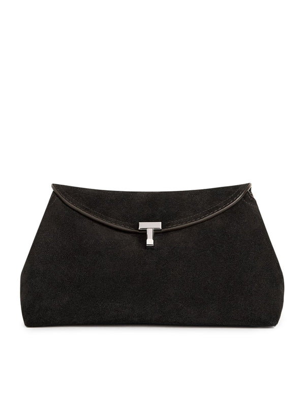 T Lock Leather Clutch Bag