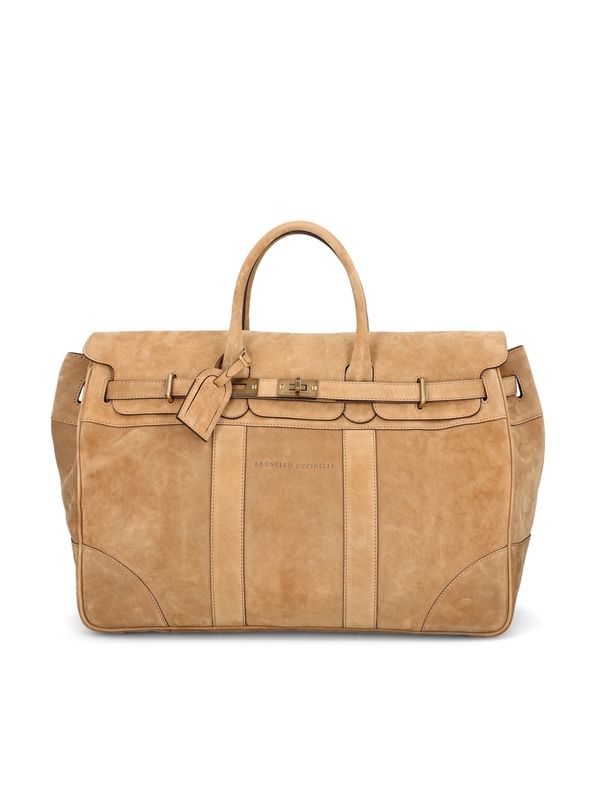 Suede Leather Boston Bag