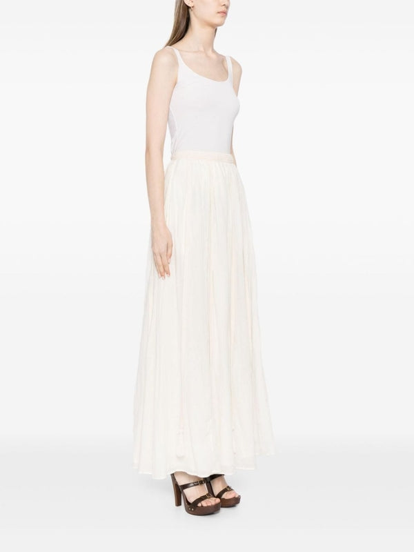 White Tassel Embellished Long
  Skirt