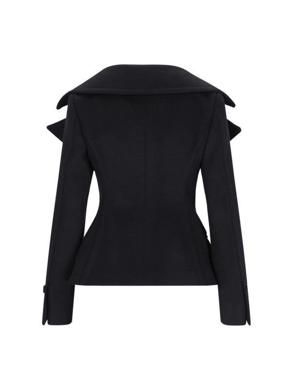 Wide Collar Double Wool Cashmere Jacket