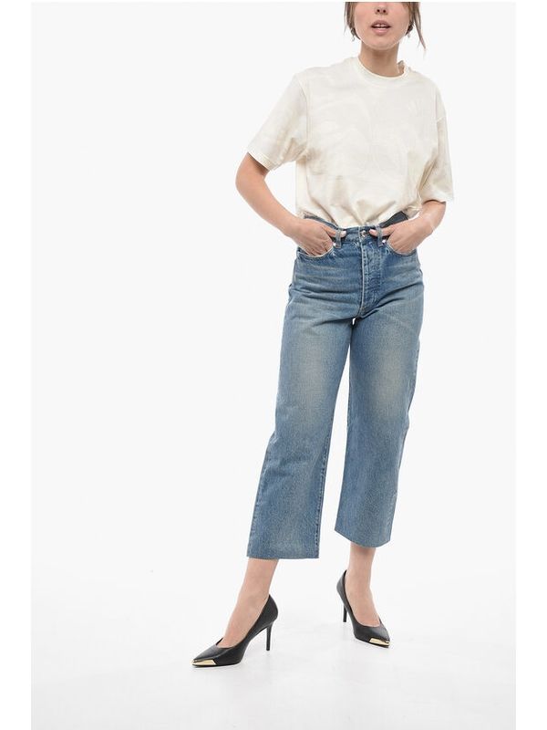 Washed Crop Denim Pants