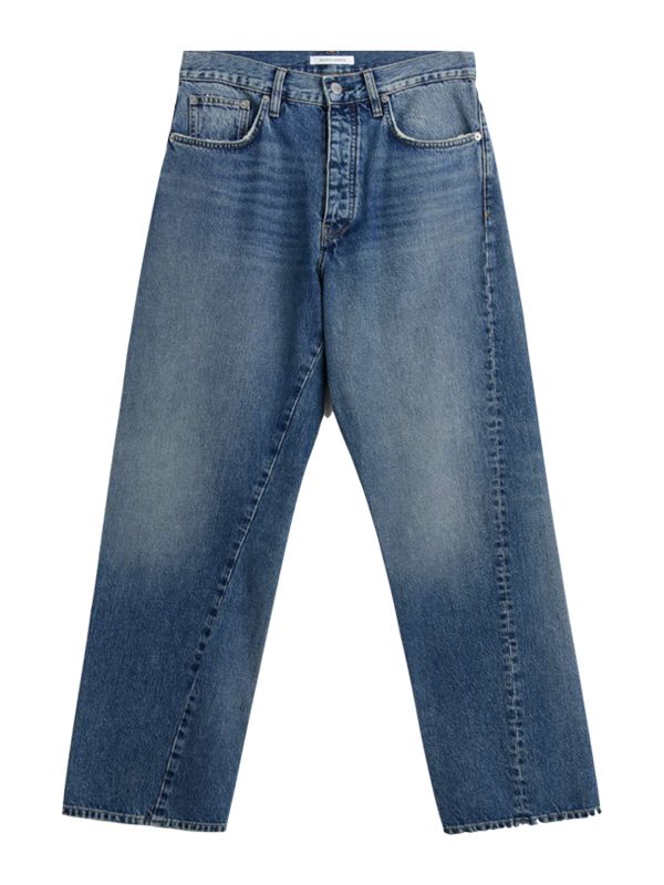 Wide Twist Vintage Blue Denim Pants