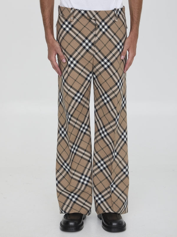 Check Wool Blend Tailored Pants - Jente