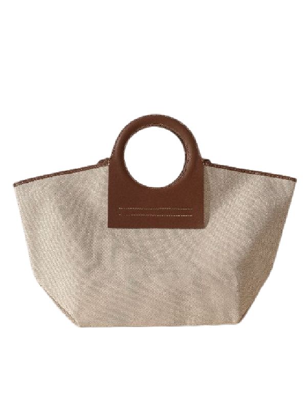 Cala Canvas Leather Tote Bag