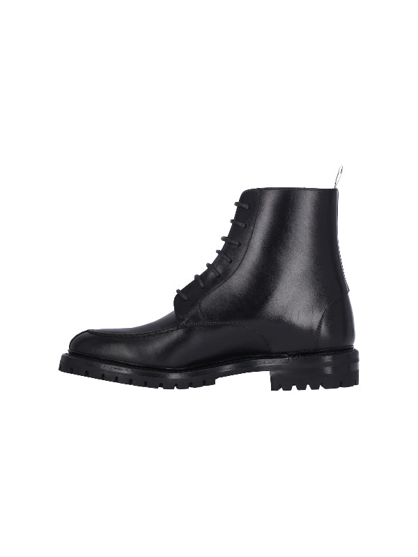 THOM BROWNE - Rwb Tab Lace-Up Boots - Jente