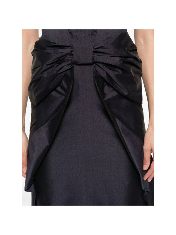 Bow Embellished Sleeveless Midi Dress