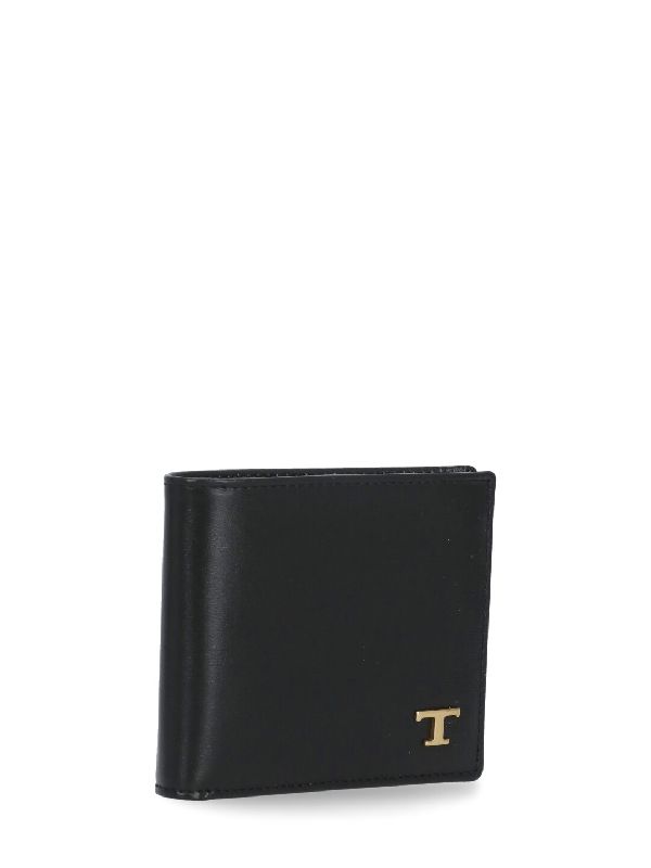 T Decoration Leather Bifold Wallet