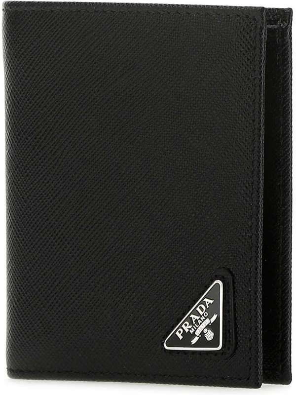 Triangle Logo Saffiano Bi-Fold
  Wallet