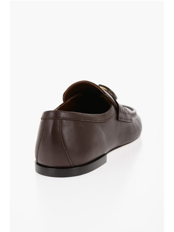 V Logo Calfskin Loafers