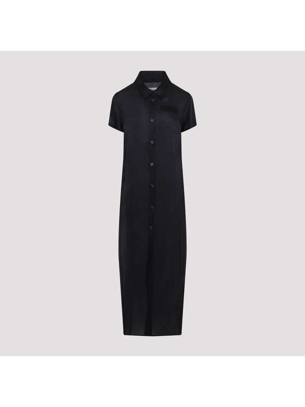 Effy Button Detail Silk Cotton Long Dress