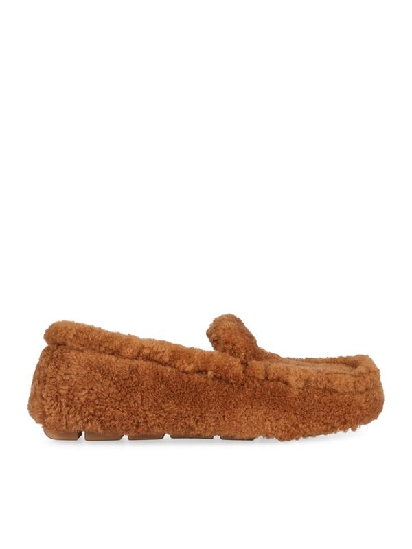 Triangle Logo Shearling Loafers