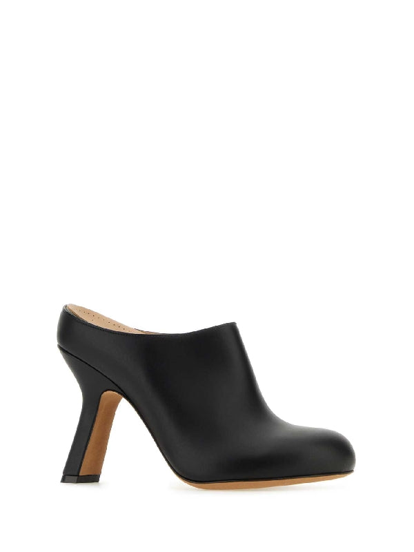 Terra Leather Clog Mule Heels