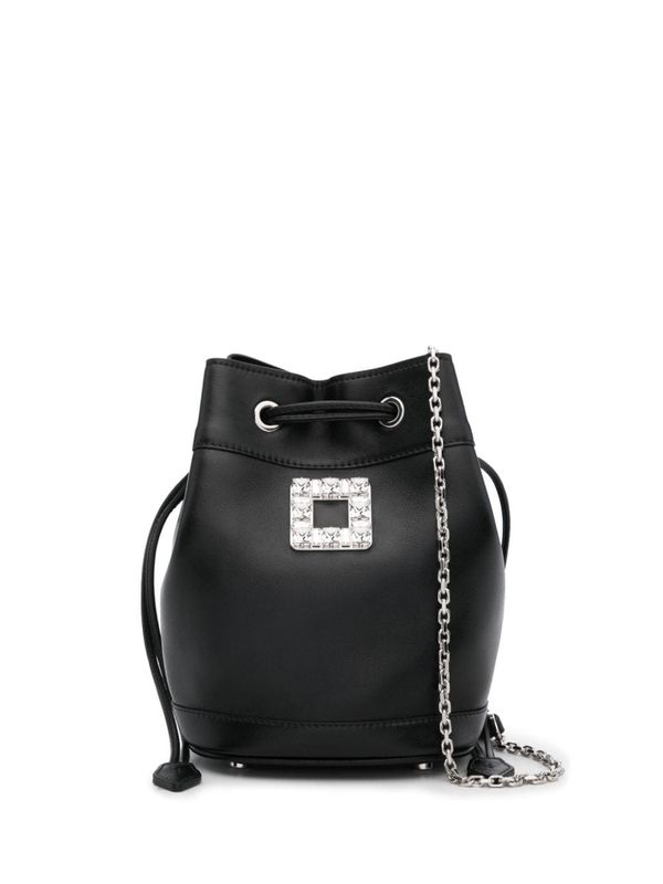 Jewel
  Decoration Chain Leather Bucket Bag