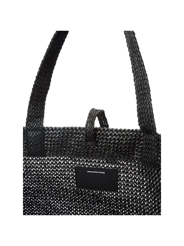 Logo Patch Raffia Xl Tote Bag