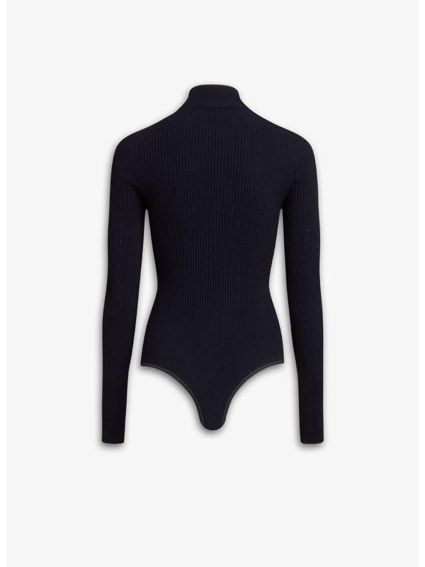 High Neck Rib Knit Bodysuit