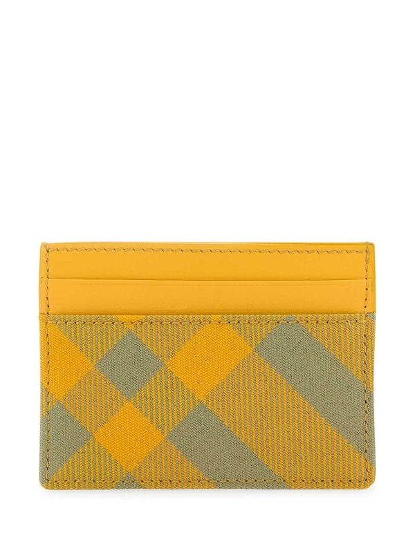 Wool Blend Check Pattern Card Wallet