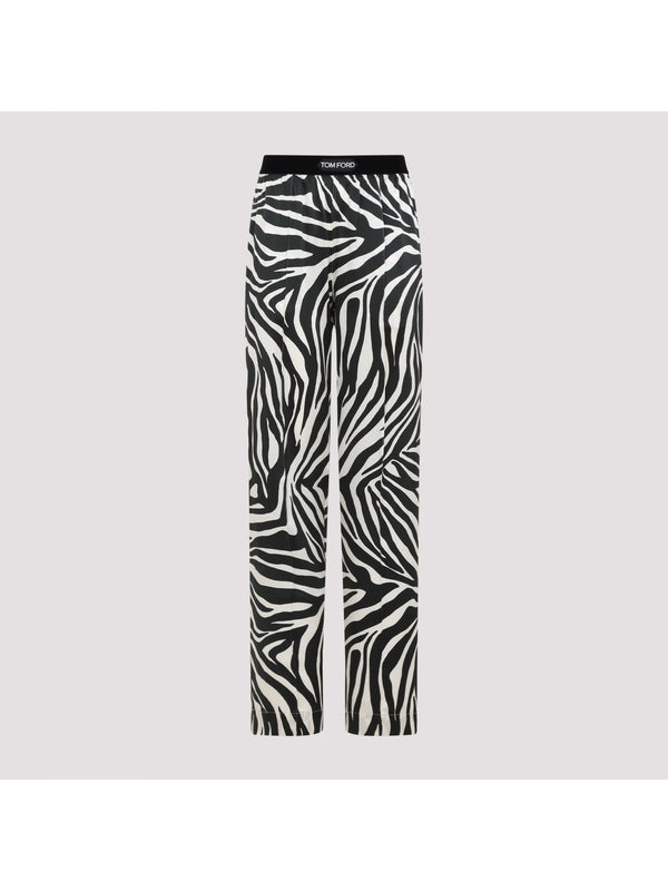 Zebra Printing Silk Pants