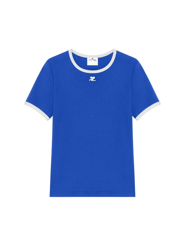 Chest Logo Cotton Ringer Short
  Sleeve T-shirt