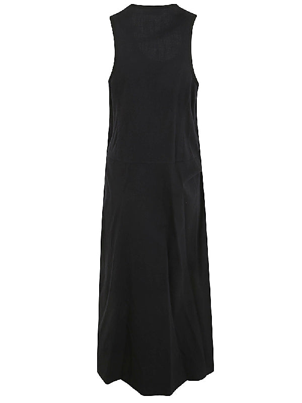 Black Sleeveless Wrap Dress