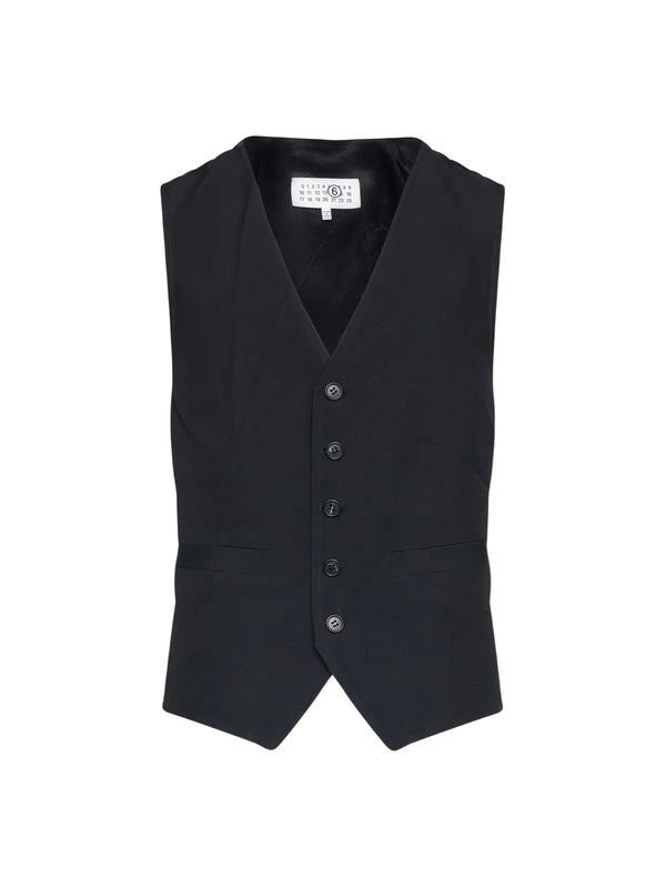 Mm6 Maison Margiela Black Vests