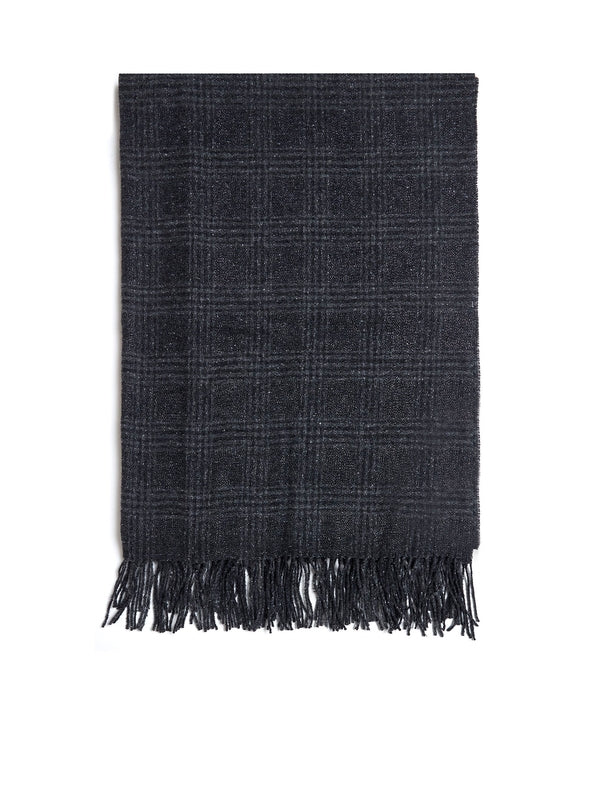 Check Pattern Cashmere Silk Scarf