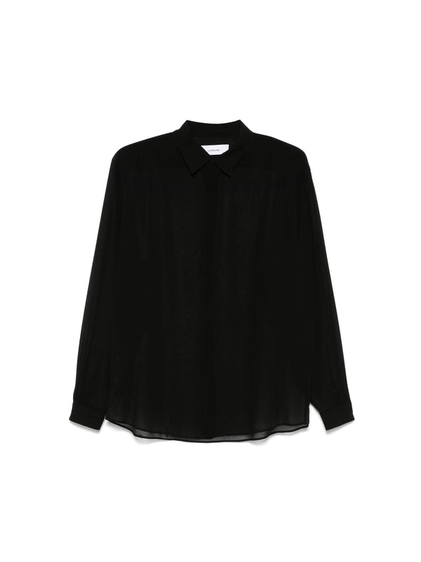 Button-up Semi-sheer Silk Shirt