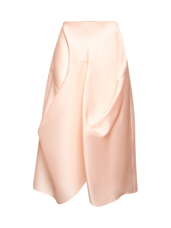 Pink Drape Silk Skirt