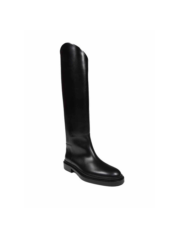 Black Leather High Boots